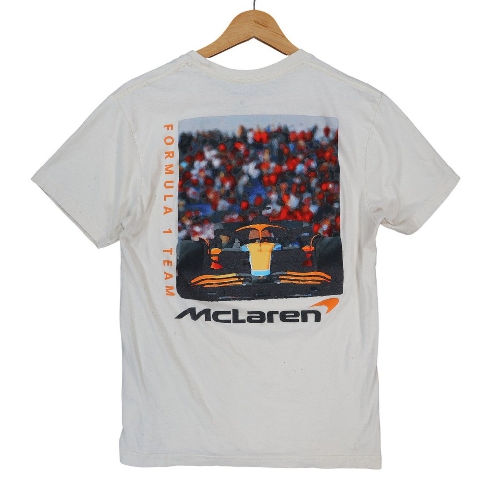 McLaren T Shirt Mens Small White Excellent Formula 1 Racing Graphic Tee